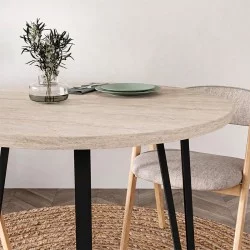 Τραπέζι Xana  χρώμα travertine Ø90x77,5εκ.