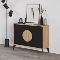 Μπουφές Gora  χρώμα sapphire oak - silky black 110x40x82εκ.