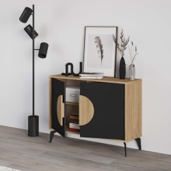 Μπουφές Gora  χρώμα sapphire oak - silky black 110x40x82εκ.