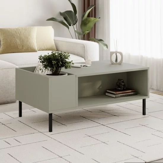 Τραπεζάκι σαλονιού Vena  χρώμα ash green 100x60x42εκ.