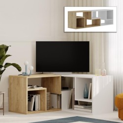 Έπιπλο τηλεόρασης Glis  πολυμορφικό χρώμα sapphire oak - λευκό 145x35x44,8εκ.