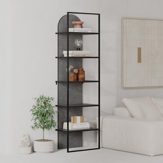 Βιβλιοθήκη Archy  χρώμα γκρι ρετρό 53x31,7x180εκ.