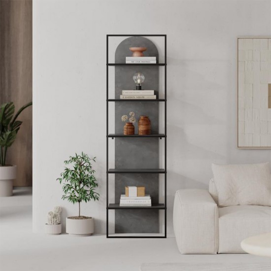 Βιβλιοθήκη Archy  χρώμα γκρι ρετρό 53x31,7x180εκ.