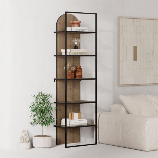 Βιβλιοθήκη Archy  χρώμα ανοιχτό καρυδί 53x31,7x180εκ.