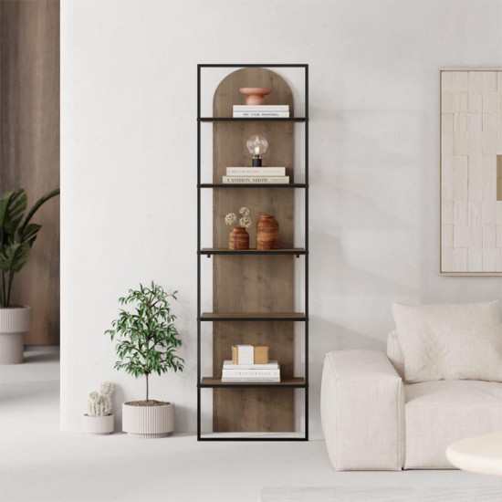 Βιβλιοθήκη Archy  χρώμα ανοιχτό καρυδί 53x31,7x180εκ.