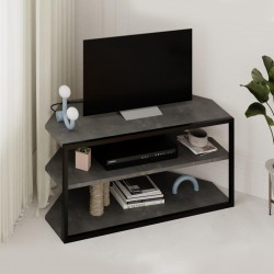 Έπιπλο τηλεόρασης γωνιακό Echo  χρώμα γκρι ρετρό 98x37x45εκ.