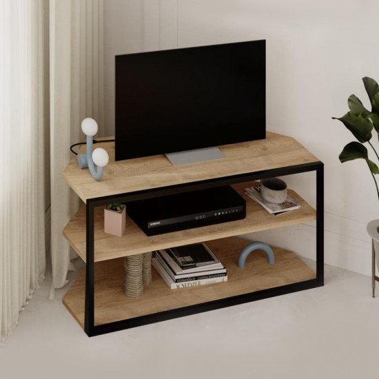 Έπιπλο τηλεόρασης γωνιακό Echo χρώμα sapphire oak 98x37x45εκ. Έπιπλο τηλεόρασης γωνιακό Echo χρώμα sapphire oak 98x37x45εκ.