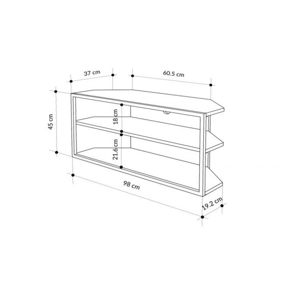 Έπιπλο τηλεόρασης γωνιακό Echo χρώμα sapphire oak 98x37x45εκ. Έπιπλο τηλεόρασης γωνιακό Echo χρώμα sapphire oak 98x37x45εκ.