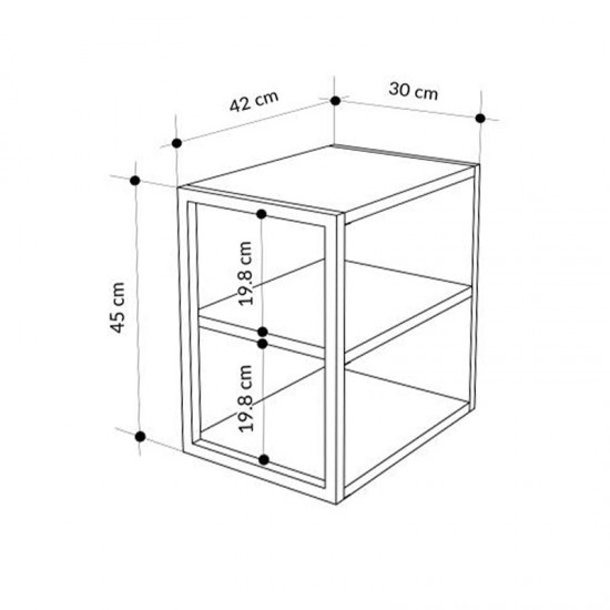 Τραπεζάκι βοηθητικό - Κομοδίνο Echo χρώμα sapphire oak 30x42x45εκ. Τραπεζάκι βοηθητικό - Κομοδίνο Echo χρώμα sapphire oak 30x42x45εκ.