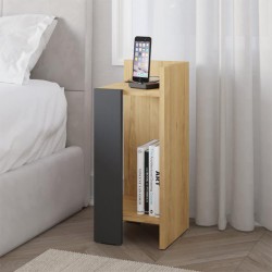 Κομοδίνο Elos  δεξί χρώμα sapphire oak - ανθρακί 25x27x60εκ.