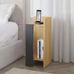 Κομοδίνο Elos  δεξί χρώμα sapphire oak - ανθρακί 25x27x60εκ.