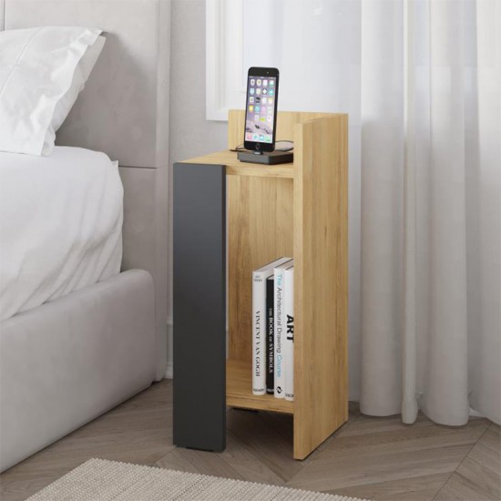 Κομοδίνο Elos δεξί χρώμα sapphire oak - ανθρακί 25x27x60εκ. Κομοδίνο Elos δεξί χρώμα sapphire oak - ανθρακί 25x27x60εκ.