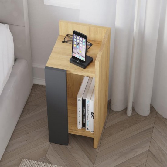 Κομοδίνο Elos δεξί χρώμα sapphire oak - ανθρακί 25x27x60εκ. Κομοδίνο Elos δεξί χρώμα sapphire oak - ανθρακί 25x27x60εκ.
