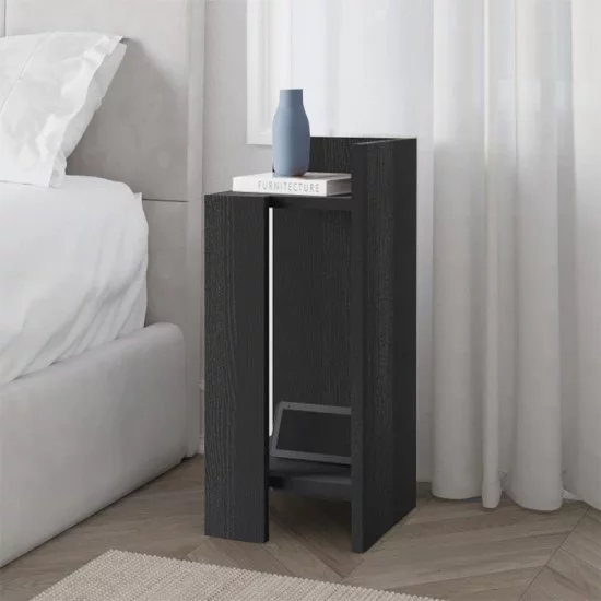 Κομοδίνο Elos δεξί χρώμα black wood 25x27x60εκ. Κομοδίνο Elos δεξί χρώμα black wood 25x27x60εκ.