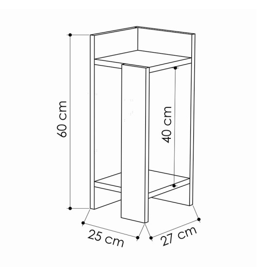 Κομοδίνο Elos  δεξί χρώμα travertine 25x27x60εκ.