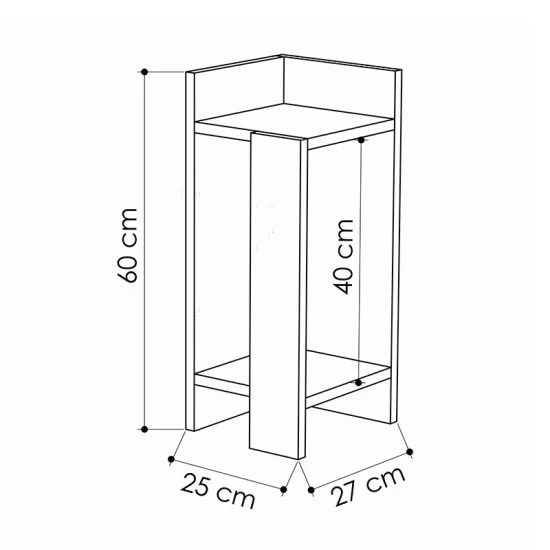 Κομοδίνο Elos  δεξί χρώμα travertine 25x27x60εκ.