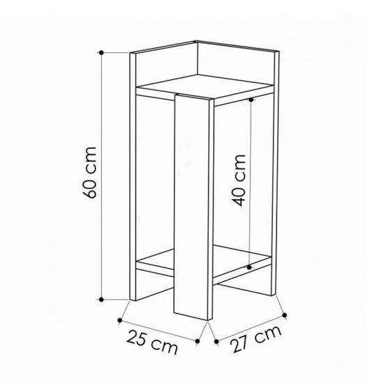 Κομοδίνο Elos αριστερό χρώμα sapphire oak - ανθρακί 25x27x60εκ. Κομοδίνο Elos αριστερό χρώμα sapphire oak - ανθρακί 25x27x60εκ.