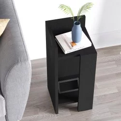 Κομοδίνο Elos  αριστερό χρώμα black wood 25x27x60εκ.