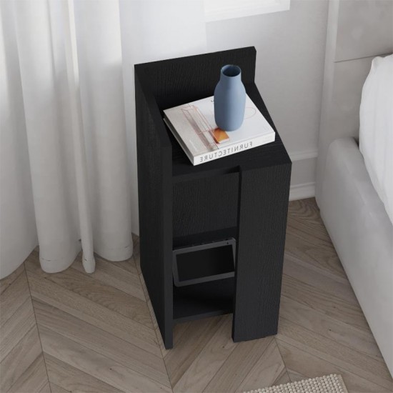 Κομοδίνο Elos αριστερό χρώμα black wood 25x27x60εκ. Κομοδίνο Elos αριστερό χρώμα black wood 25x27x60εκ.
