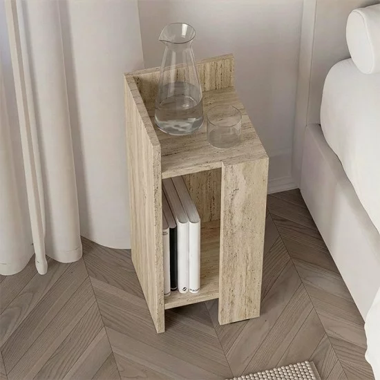 Κομοδίνο Elos  αριστερό χρώμα travertine 25x27x60εκ.