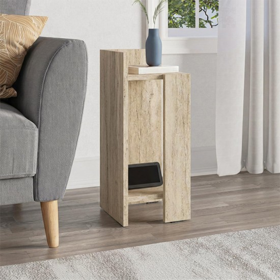 Κομοδίνο Elos  αριστερό χρώμα travertine 25x27x60εκ.