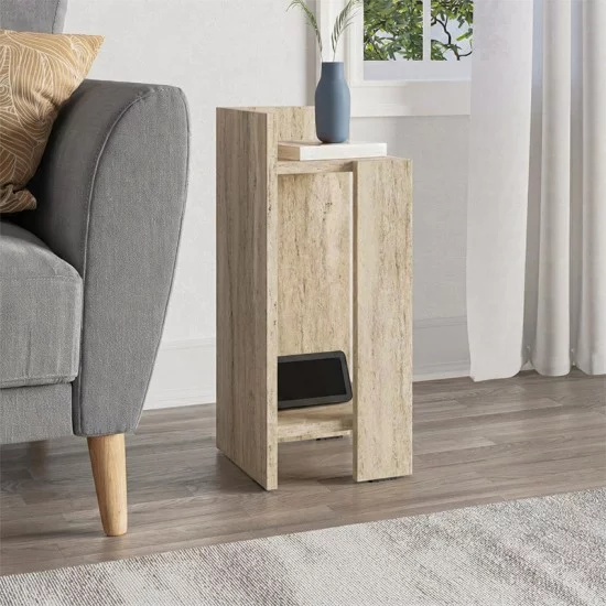 Κομοδίνο Elos  αριστερό χρώμα travertine 25x27x60εκ.