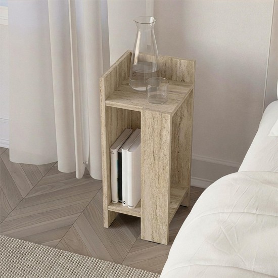 Κομοδίνο Elos  αριστερό χρώμα travertine 25x27x60εκ.