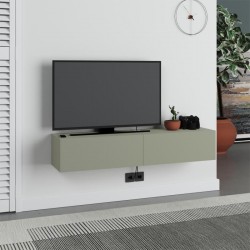 Έπιπλο τηλεόρασης επιτοίχιο Francy  χρώμα ash green 135x31,7x25εκ.