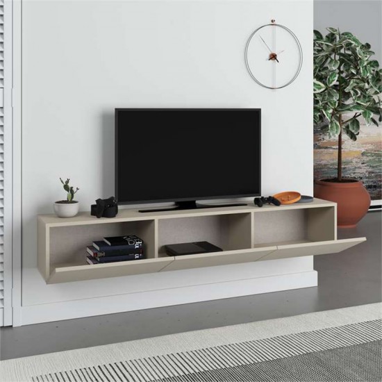 Έπιπλο τηλεόρασης επιτοίχιο Francy χρώμα sandstone 180x30x30εκ. Έπιπλο τηλεόρασης επιτοίχιο Francy χρώμα sandstone 180x30x30εκ.