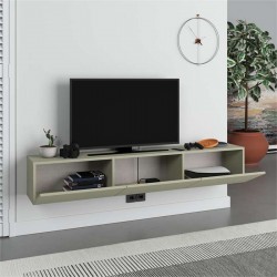 Έπιπλο τηλεόρασης επιτοίχιο Francy  χρώμα ash green 180x30x30εκ.