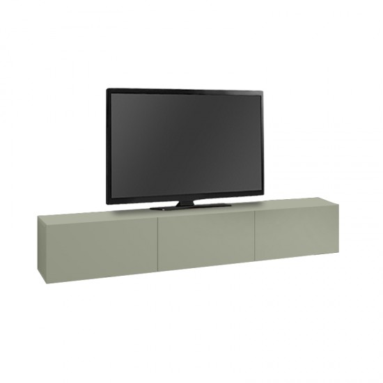 Έπιπλο τηλεόρασης επιτοίχιο Francy χρώμα ash green 180x30x30εκ. Έπιπλο τηλεόρασης επιτοίχιο Francy χρώμα ash green 180x30x30εκ.