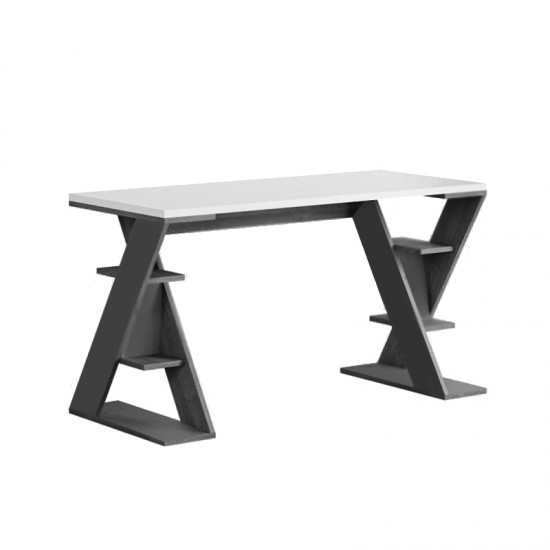 Γραφείο εργασίας Papillon χρώμα ανθρακί - λευκό 137x60x75εκ Γραφείο εργασίας Papillon χρώμα ανθρακί - λευκό 137x60x75εκ