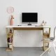 Γραφείο εργασίας Papillon  χρώμα sapphire oak - λευκό 137x60x75εκ
