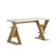 Γραφείο εργασίας Papillon  χρώμα sapphire oak - λευκό 137x60x75εκ
