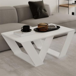 Τραπεζάκι σαλονιού Pipra  χρώμα λευκό 110x60x40εκ.