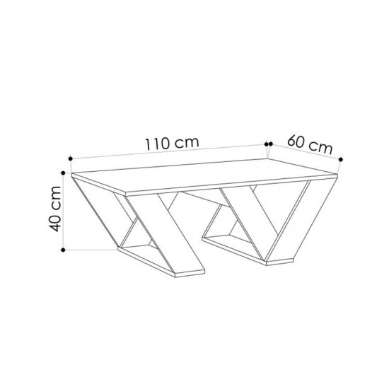 Τραπεζάκι σαλονιού Pipra χρώμα sapphire oak 110x60x40εκ. Τραπεζάκι σαλονιού Pipra χρώμα sapphire oak 110x60x40εκ.