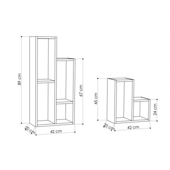 Ραφιέρα - Ανθοστήλη Sule  χρώμα sapphire oak 84x20x89εκ.