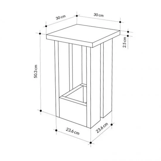 Τραπεζάκι βοηθητικό Tasos  χρώμα sepet oak 30x30x50,3εκ.