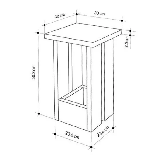 Τραπεζάκι βοηθητικό Tasos  χρώμα sepet oak 30x30x50,3εκ.