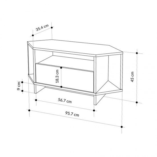 Έπιπλο τηλεόρασης γωνιακό Viva χρώμα sapphire oak 95,7x35,4x45εκ. Έπιπλο τηλεόρασης γωνιακό Viva χρώμα sapphire oak 95,7x35,4x45εκ.