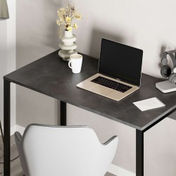 Γραφείο εργασίας Inna  χρώμα γκρι ρετρό - silky black 100x60x75εκ.