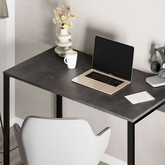Γραφείο εργασίας Inna  χρώμα γκρι ρετρό - silky black 100x60x75εκ.