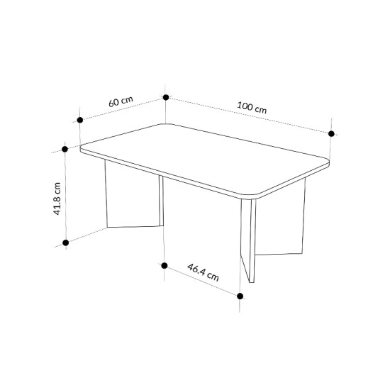 Τραπεζάκι σαλονιού Sam  χρώμα neo travertine 100x60x41,8εκ.