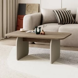 Τραπεζάκι σαλονιού Pietra  χρώμα sepet oak - sandstone 100x60x41,8εκ.