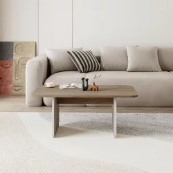 Τραπεζάκι σαλονιού Pietra  χρώμα sepet oak - sandstone 100x60x41,8εκ.