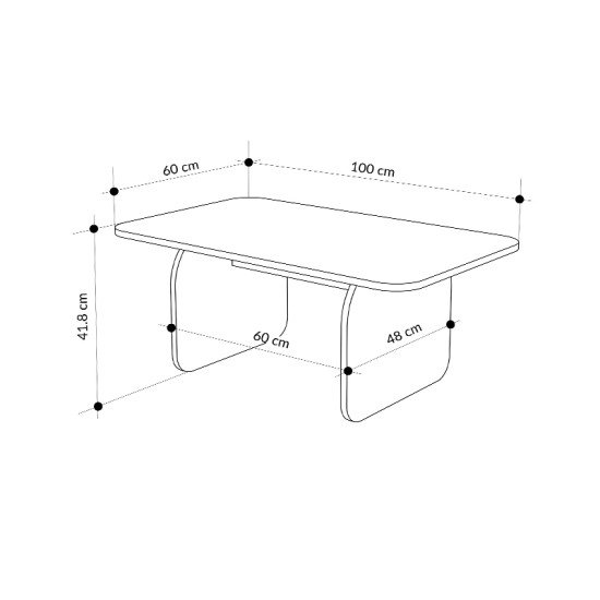 Τραπεζάκι σαλονιού Pietra  χρώμα sepet oak - sandstone 100x60x41,8εκ.
