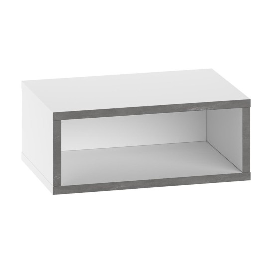 Κομοδίνο επιτοίχιο Brik  με LED χρώμα λευκό - γκρι ρετρό 45x30x18εκ.