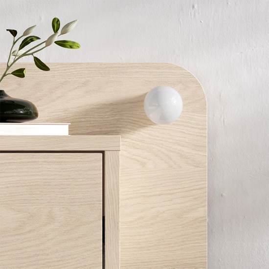 Κομοδίνο επιτοίχιο Dotta  με LED χρώμα light oak 52x33,6x28εκ.