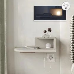 Κομοδίνο επιτοίχιο Luno  με LED χρώμα sandstone 40x30x16,2εκ.