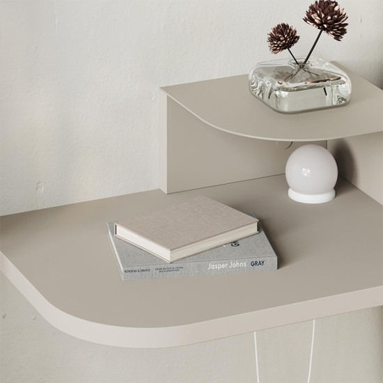 Κομοδίνο επιτοίχιο Luno  με LED χρώμα sandstone 40x30x16,2εκ.